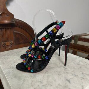 Christian Louboutin Spikita 100 Multicolor Spike Sandals size 37